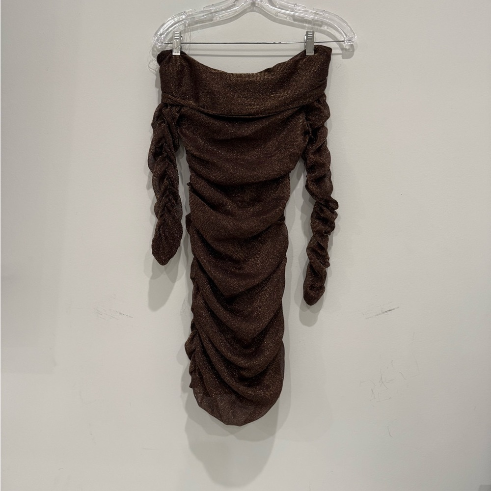 Sold Elegant Brown Strapless Dress